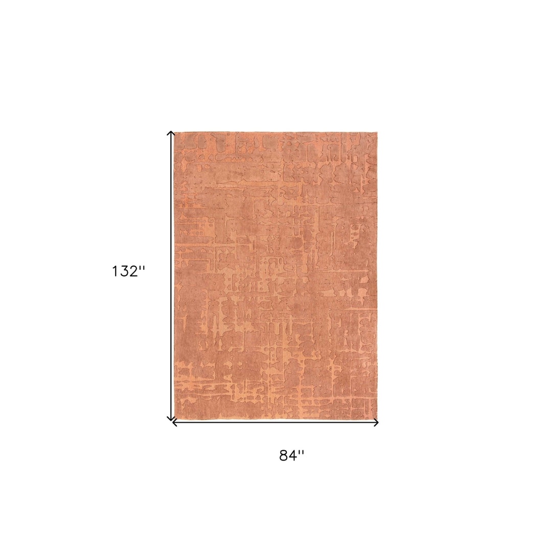 8 x 11 Orange Abstract Non Skid Area Rug Image 3