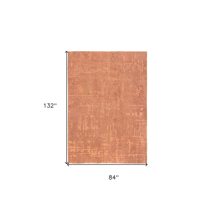 8 x 11 Orange Abstract Non Skid Area Rug Image 3