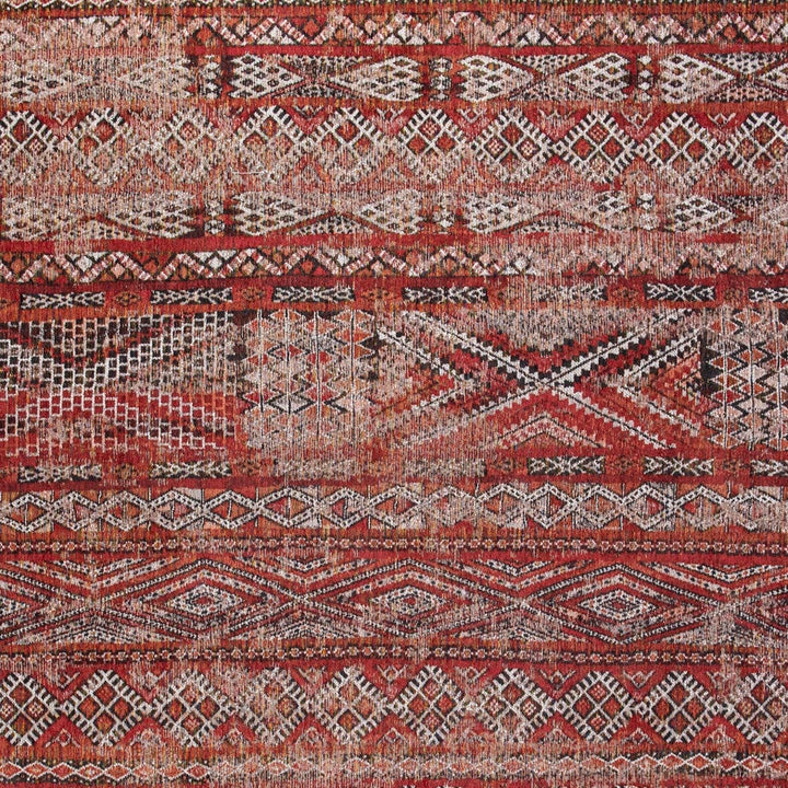 8 x 11 Red and Gray Oriental Non Skid Area Rug Image 6