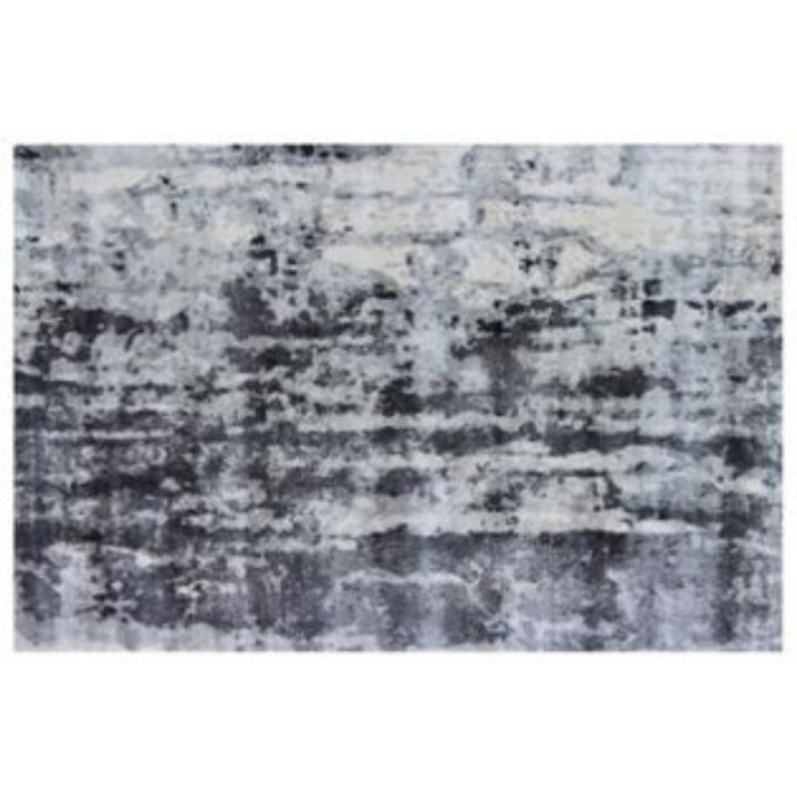 8 x 11 White And Blue Abstract Hand Loomed Area Rug Image 3