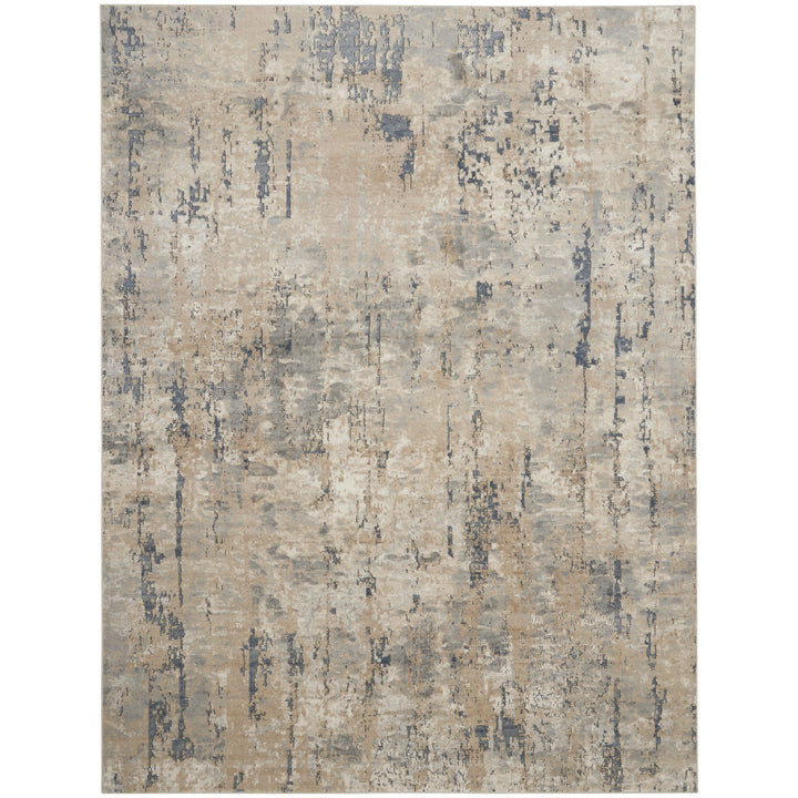 9 x 12 Beige Abstract Power Loom Area Rug Image 1