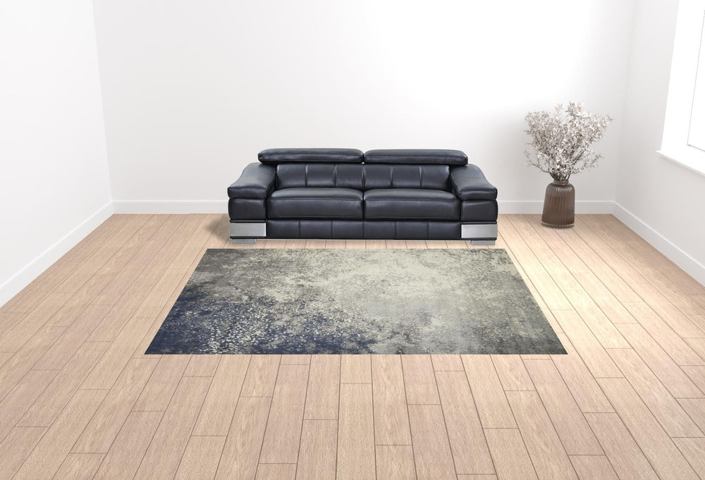 9 x 12 Black Abstract Power Loom Area Rug Image 2