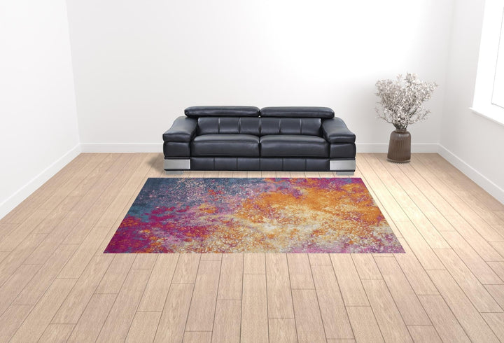 9 x 12 Blue Abstract Power Loom Area Rug Image 2