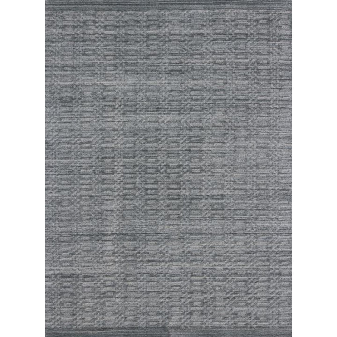 9 X 12 Blue And Charcoal Hand Loomed Area Rug Image 3