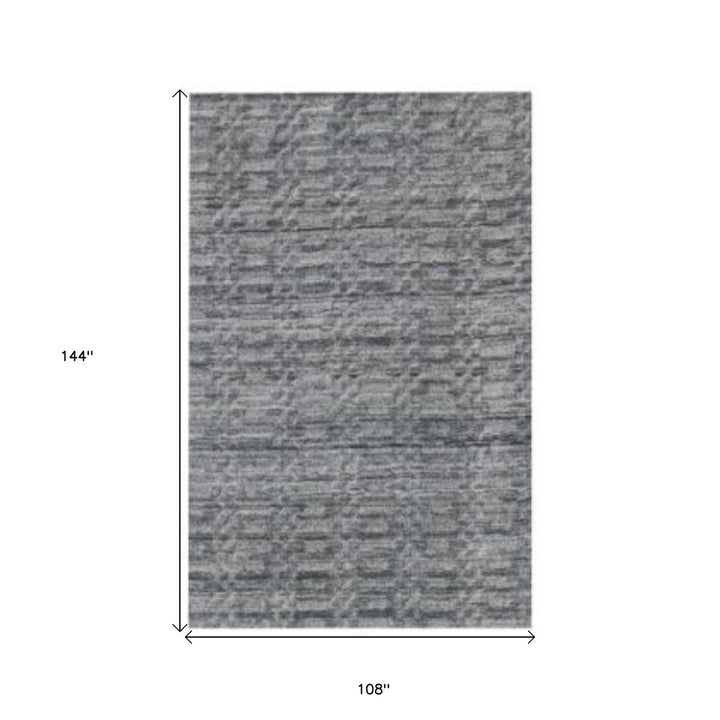 9 X 12 Blue And Charcoal Hand Loomed Area Rug Image 5