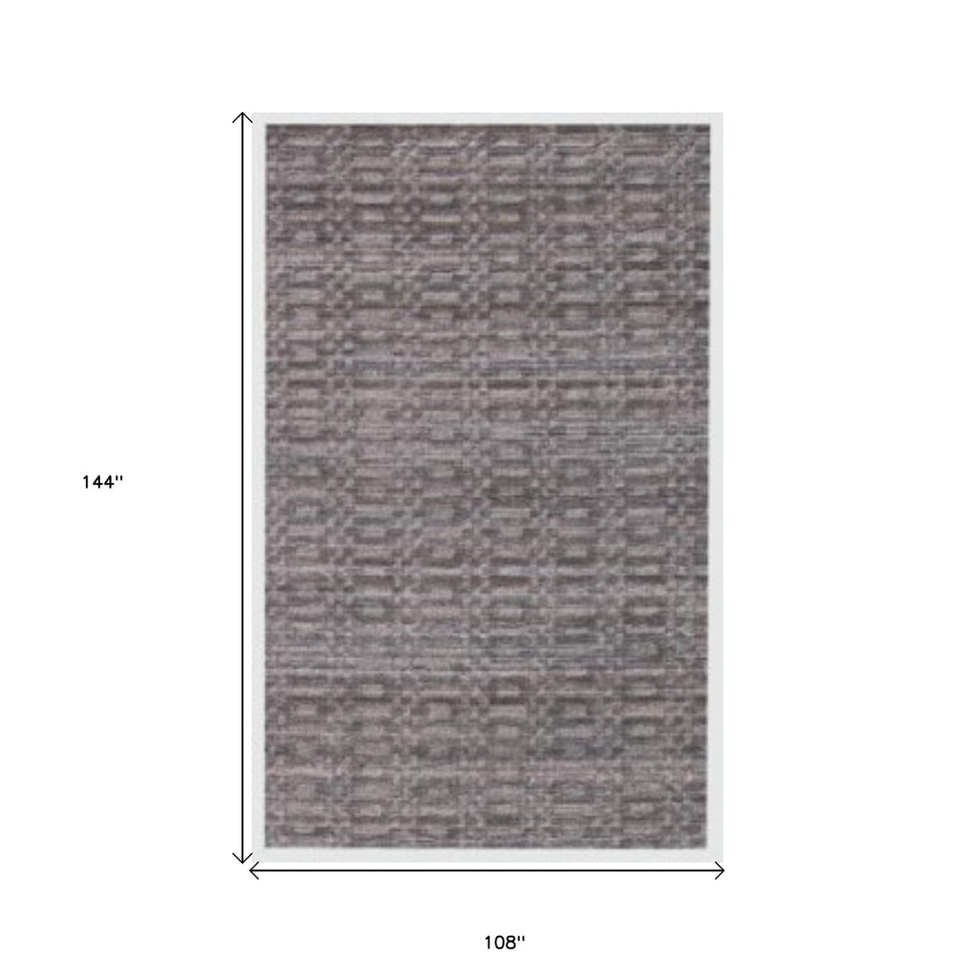 9 X 12 Charcoal And Rust Hand Loomed Area Rug Image 5