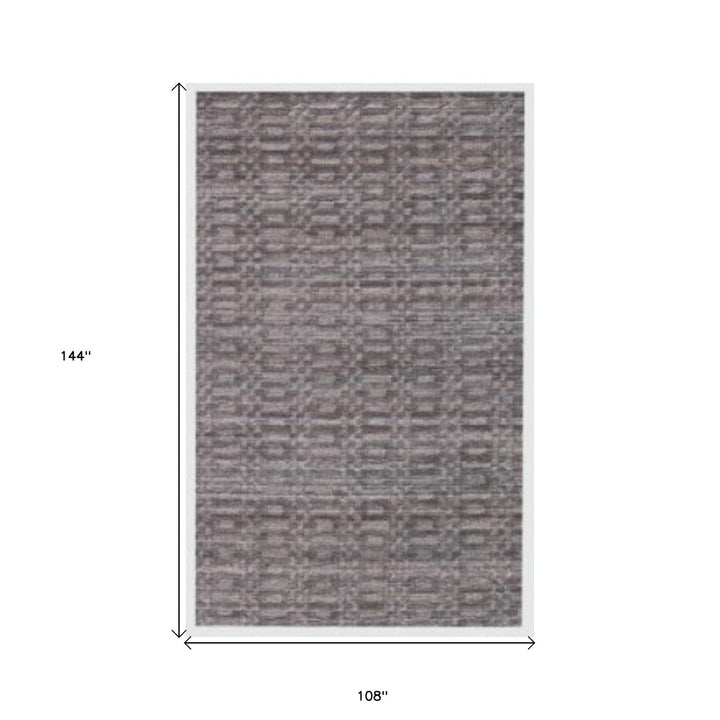 9 X 12 Charcoal And Rust Hand Loomed Area Rug Image 5