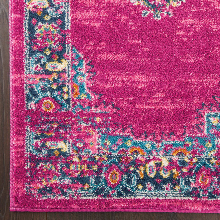 9 X 12 Fuchsia Floral Power Loom Area Rug Image 3