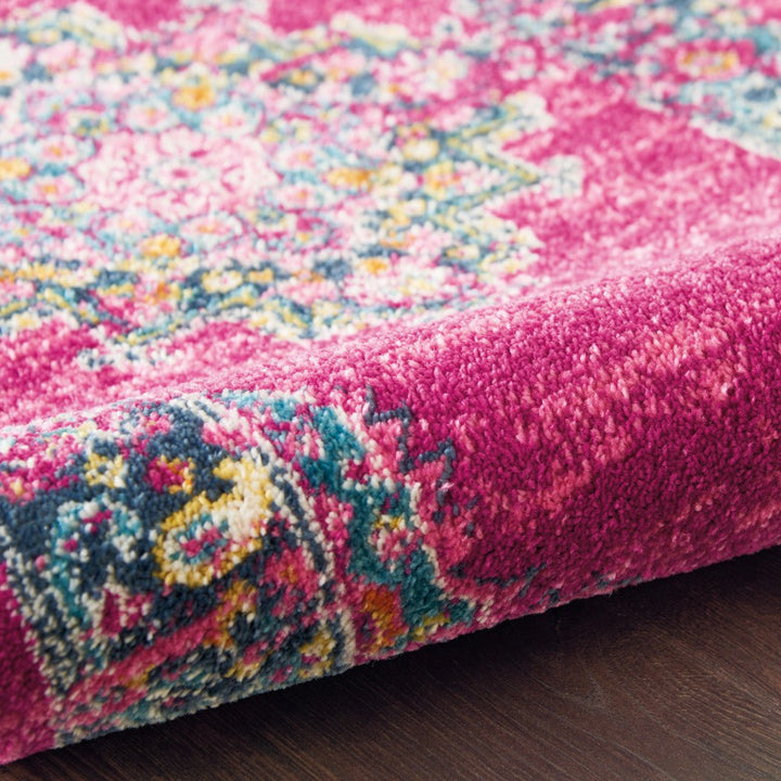 9 X 12 Fuchsia Floral Power Loom Area Rug Image 4