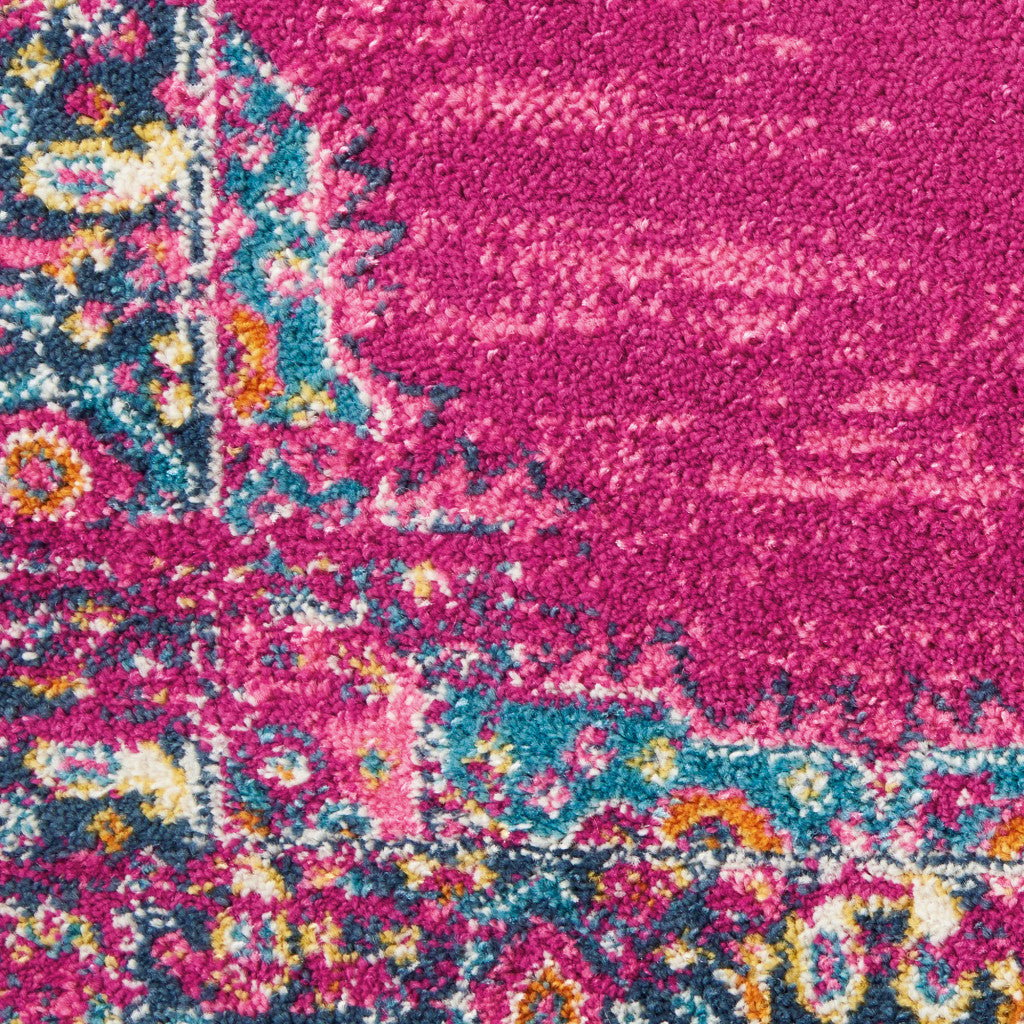 9 X 12 Fuchsia Floral Power Loom Area Rug Image 10