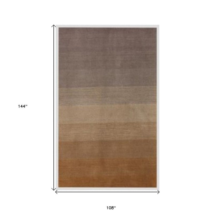 9 X 12 Gold And Rust Hand Loomed Area Rug Image 5