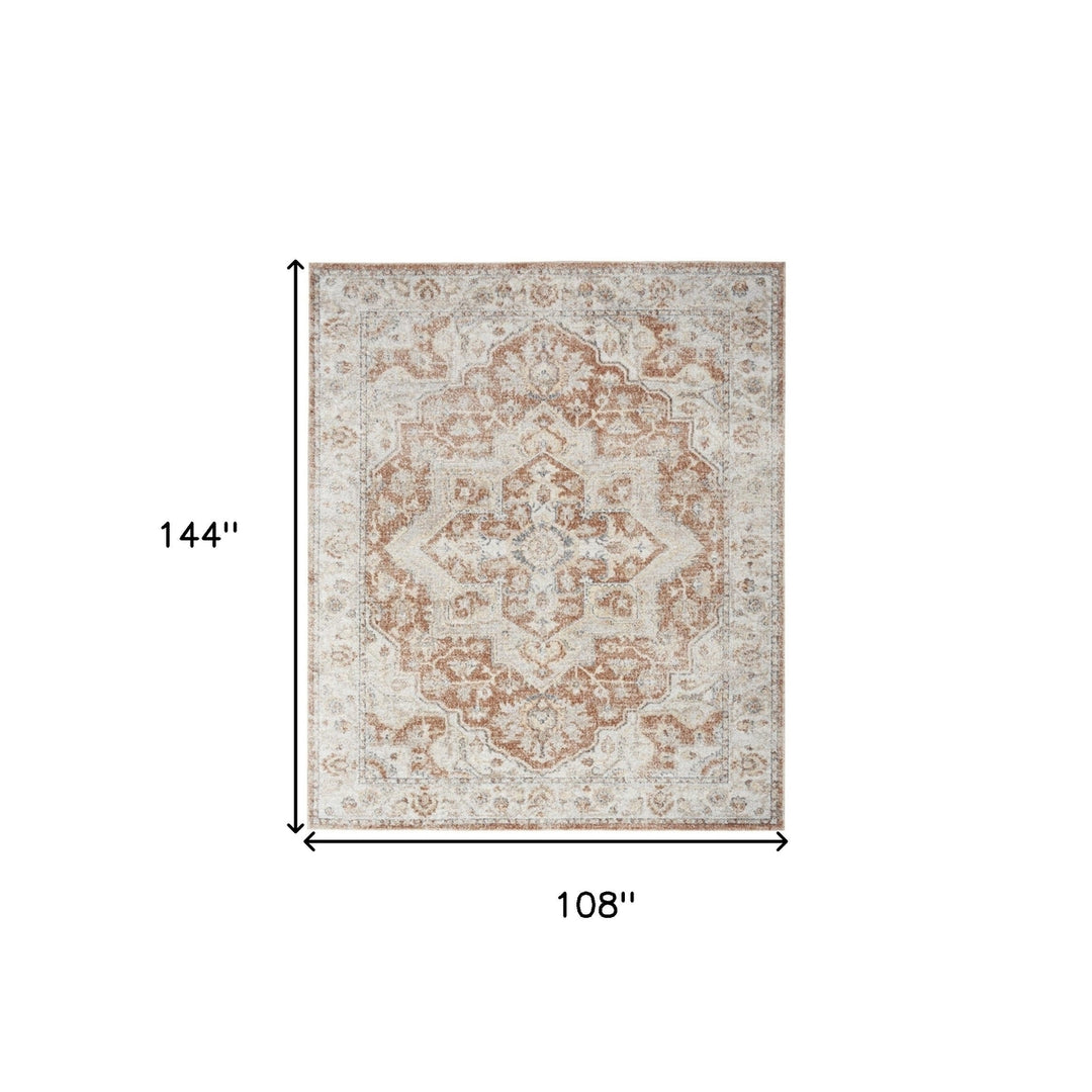 9 X 12 Gold Oriental Power Loom Area Rug Image 10