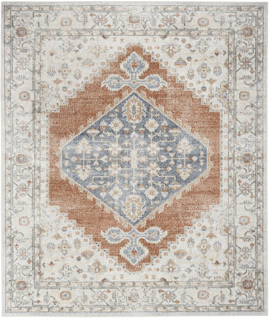 9 X 12 Gray Oriental Power Loom Distressed Area Rug Image 1