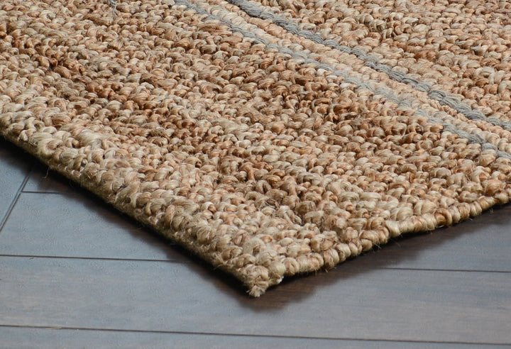 9 X 12 Gray Striped Hand Loomed Area Rug Image 3