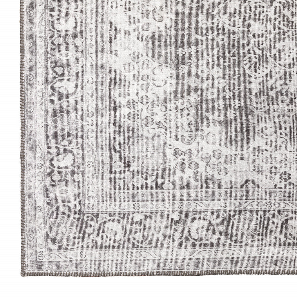 9 X 12 Grey Oriental Power Loom Stain Resistant Area Rug Image 3