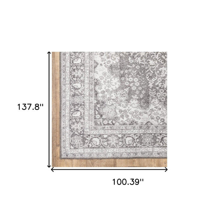 9 X 12 Grey Oriental Power Loom Stain Resistant Area Rug Image 9