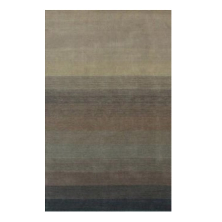 9 X 12 Indigo And Tan Hand Loomed Non Skid Area Rug Image 1