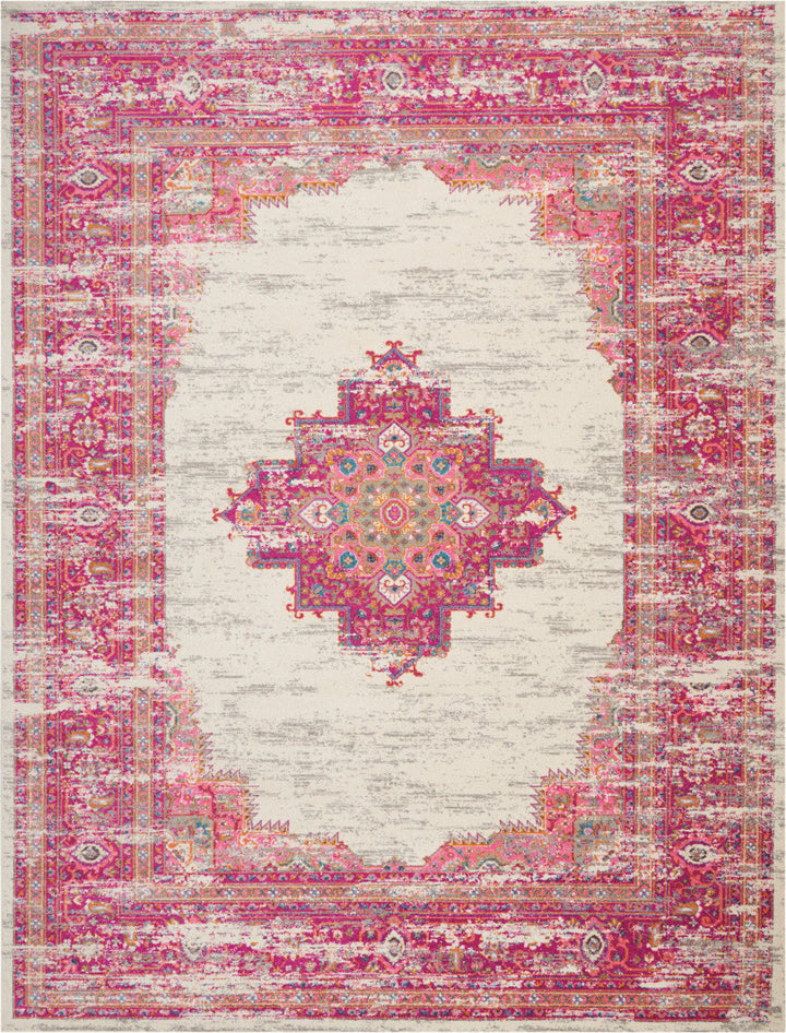 9 x 12 Pink Floral Power Loom Area Rug Image 1