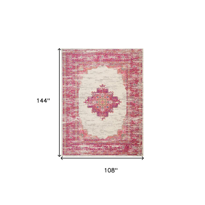 9 x 12 Pink Floral Power Loom Area Rug Image 10