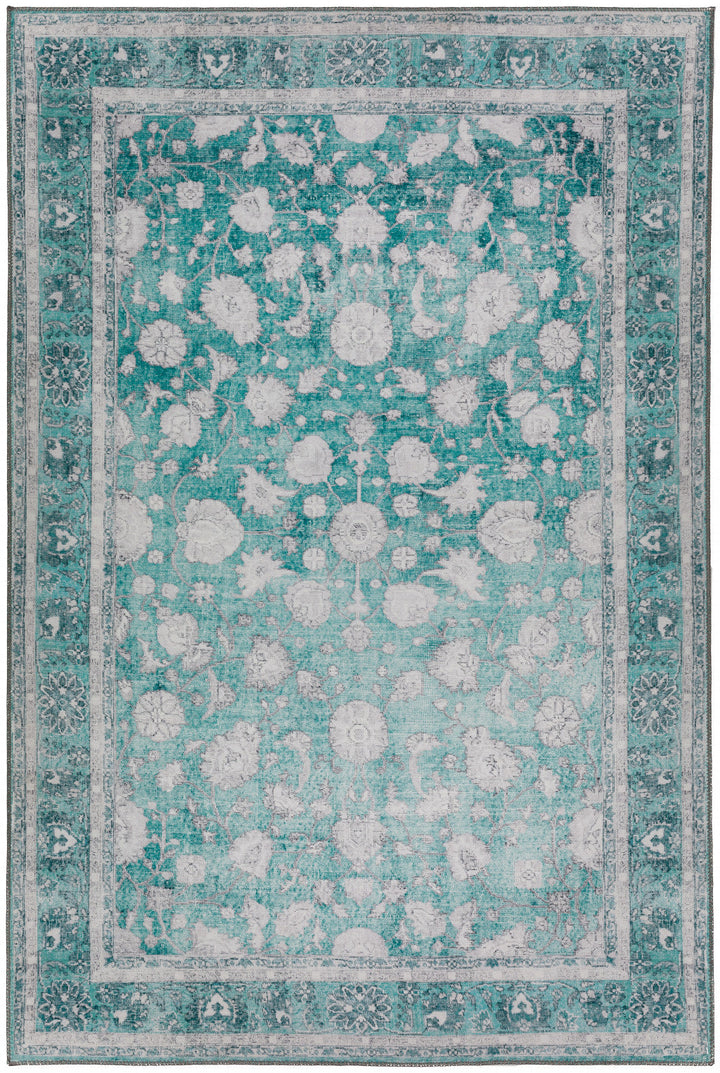 9 X 13 Blue Oriental Distressed Non Skid Area Rug Image 1