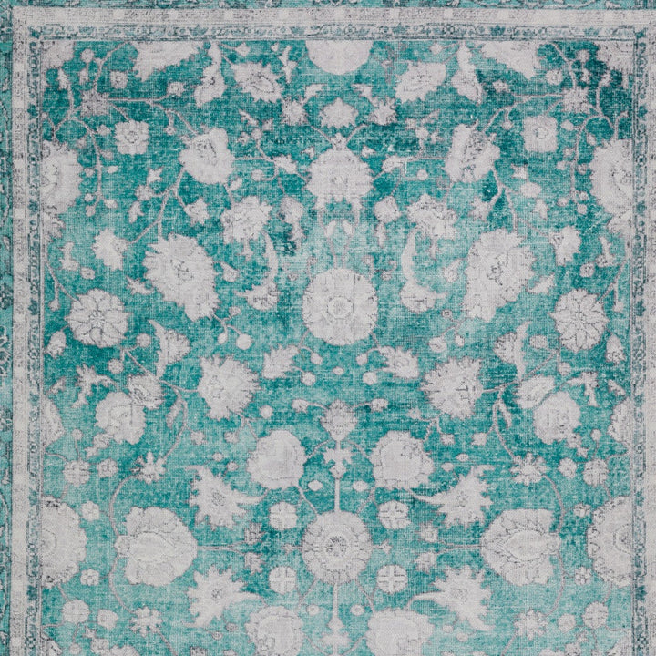 9 X 13 Blue Oriental Distressed Non Skid Area Rug Image 4