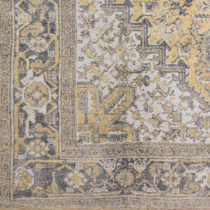 9 X 13 Gold Oriental Distressed Non Skid Area Rug Image 3