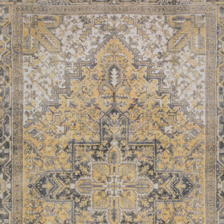 9 X 13 Gold Oriental Distressed Non Skid Area Rug Image 4