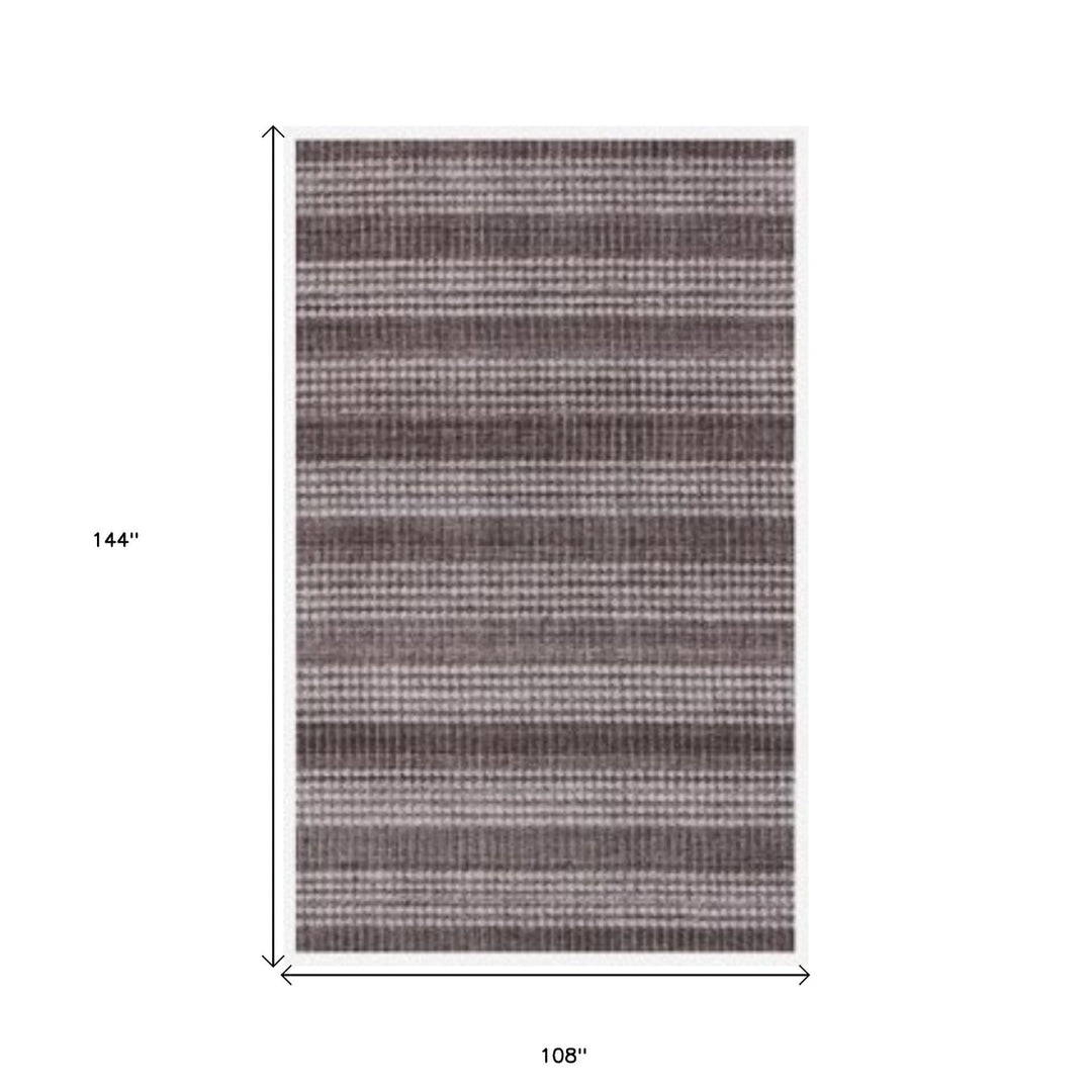 9 X 12 Rust And White Striped Hand Loomed Area Rug Image 5