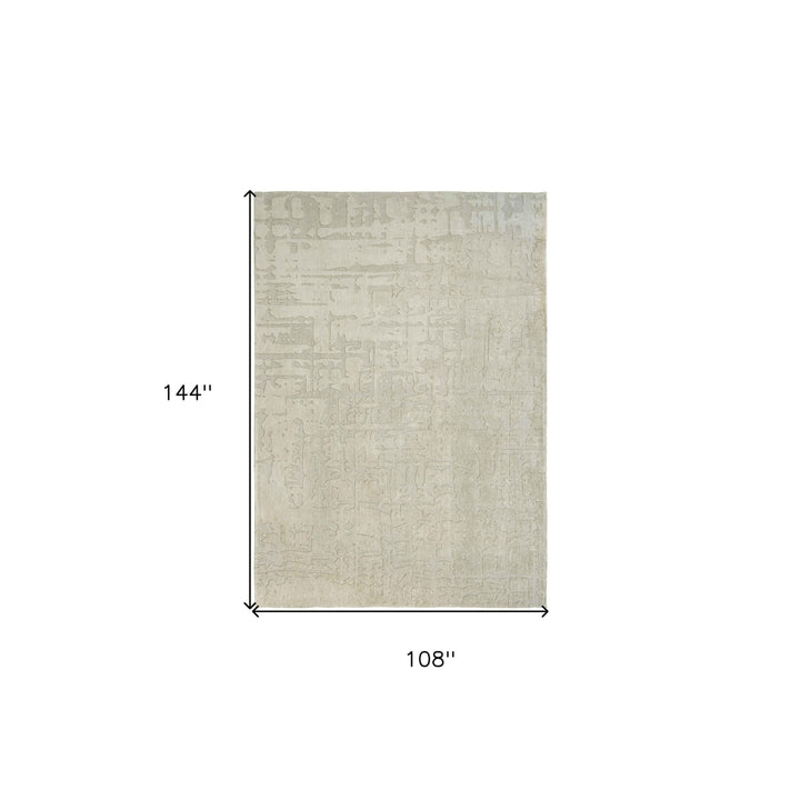 9 X 13 Gray and Beige Abstract Non Skid Area Rug Image 3