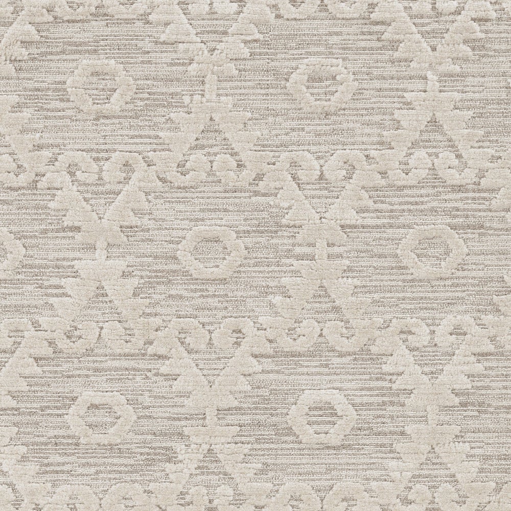 9 X 13 Beige and Ivory Geometric Area Rug Image 5