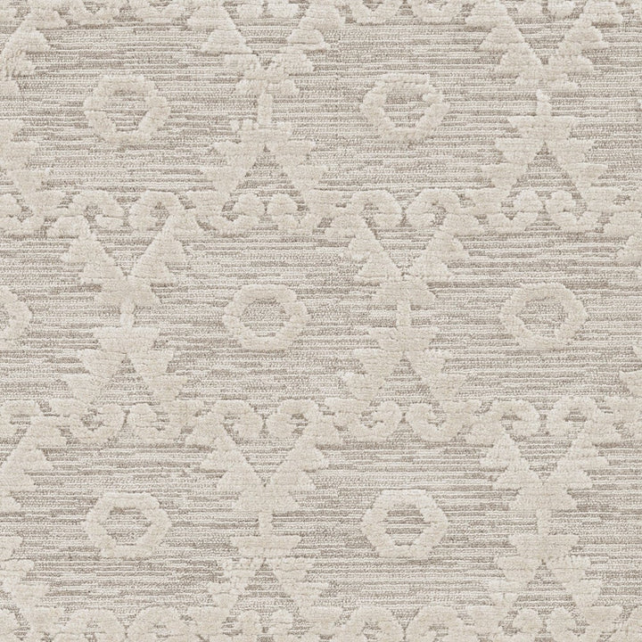 9 X 13 Beige and Ivory Geometric Area Rug Image 5