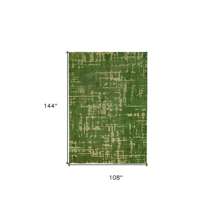 9 X 13 Green Abstract Non Skid Area Rug Image 3