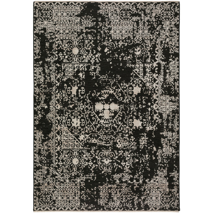 9 X 13 Black Oriental Area Rug With Fringe Image 1