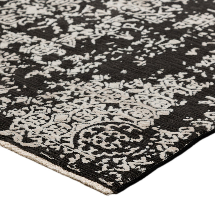 9 X 13 Black Oriental Area Rug With Fringe Image 5