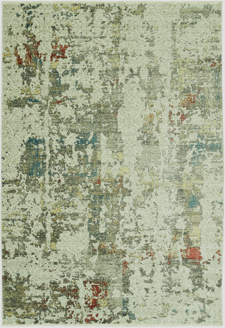 9 X 13 Ivory Abstract Area Rug Image 2