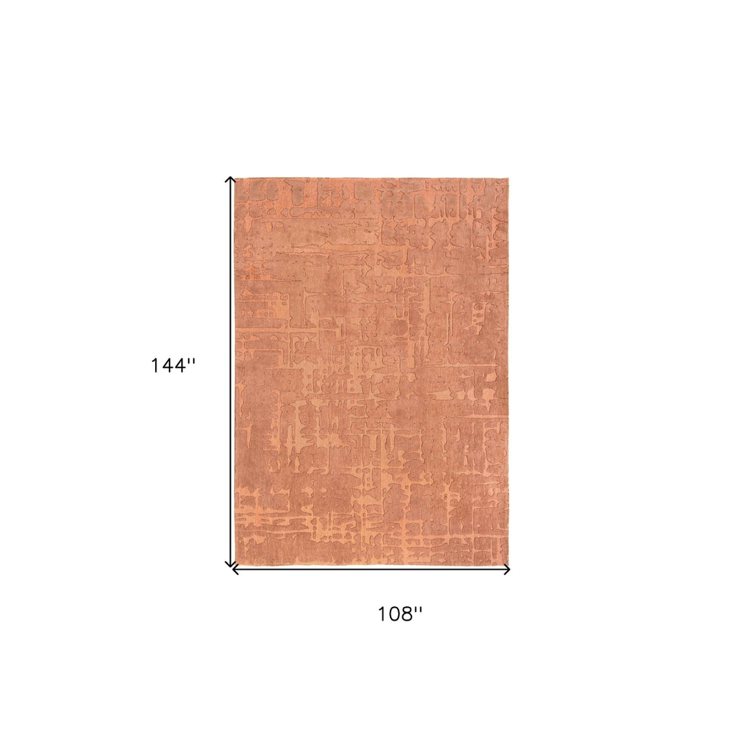 9 X 13 Orange Abstract Non Skid Area Rug Image 3