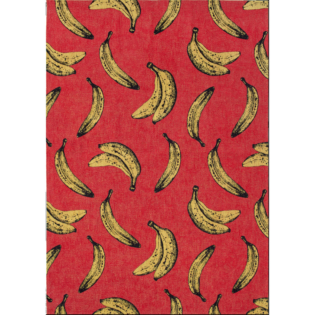 9 X 13 Red and Yellow Abstract Non Skid Area Rug Image 3