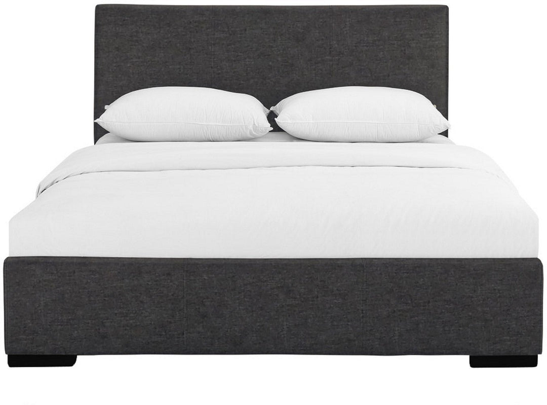 Black Upholstered Queen Platform Bed Image 1