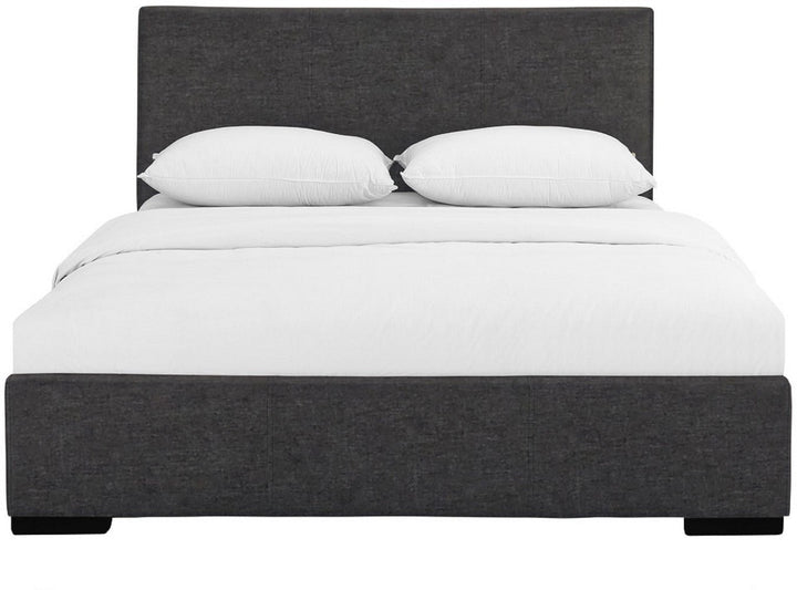 Black Upholstered Queen Platform Bed Image 1