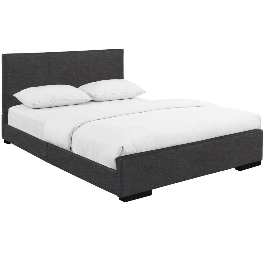 Black Upholstered Queen Platform Bed Image 12