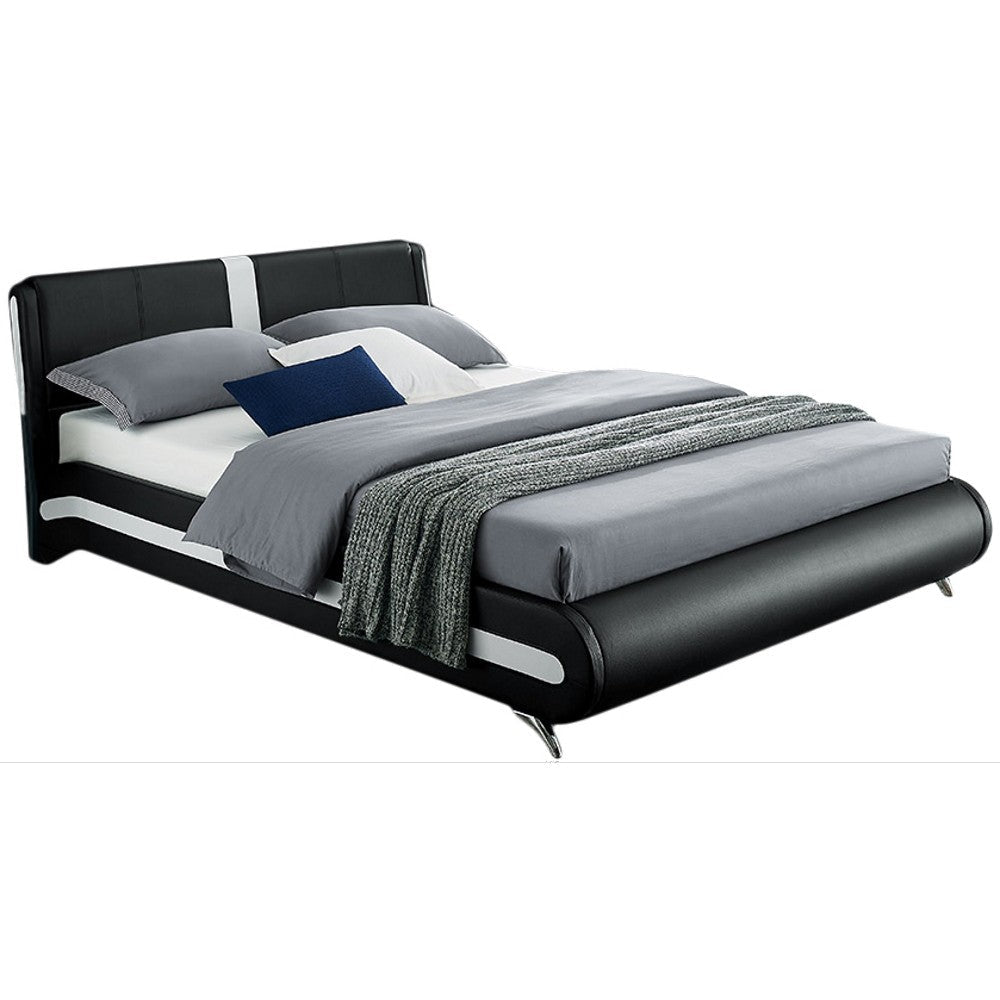 Black Platform Queen Bed with Two Nightstands Image 3