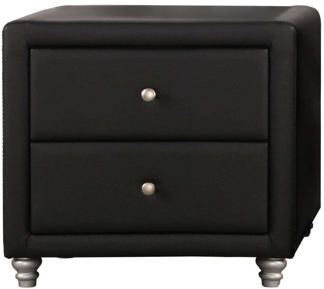 Black Platform Queen Bed with Two Nightstands Image 4