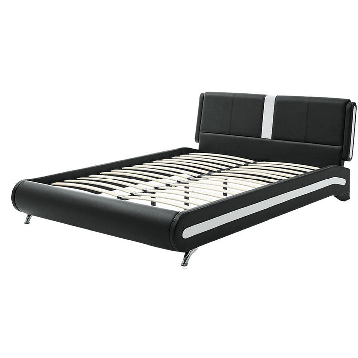 Black Platform Queen Bed with Two Nightstands Image 6