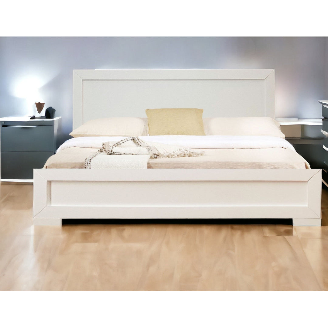 Walnut Wood Queen Platform Bed Image 12