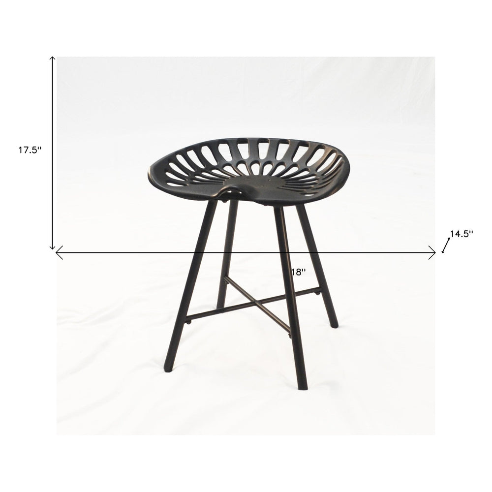 18" Black Iron Backless Bar Chair Image 2