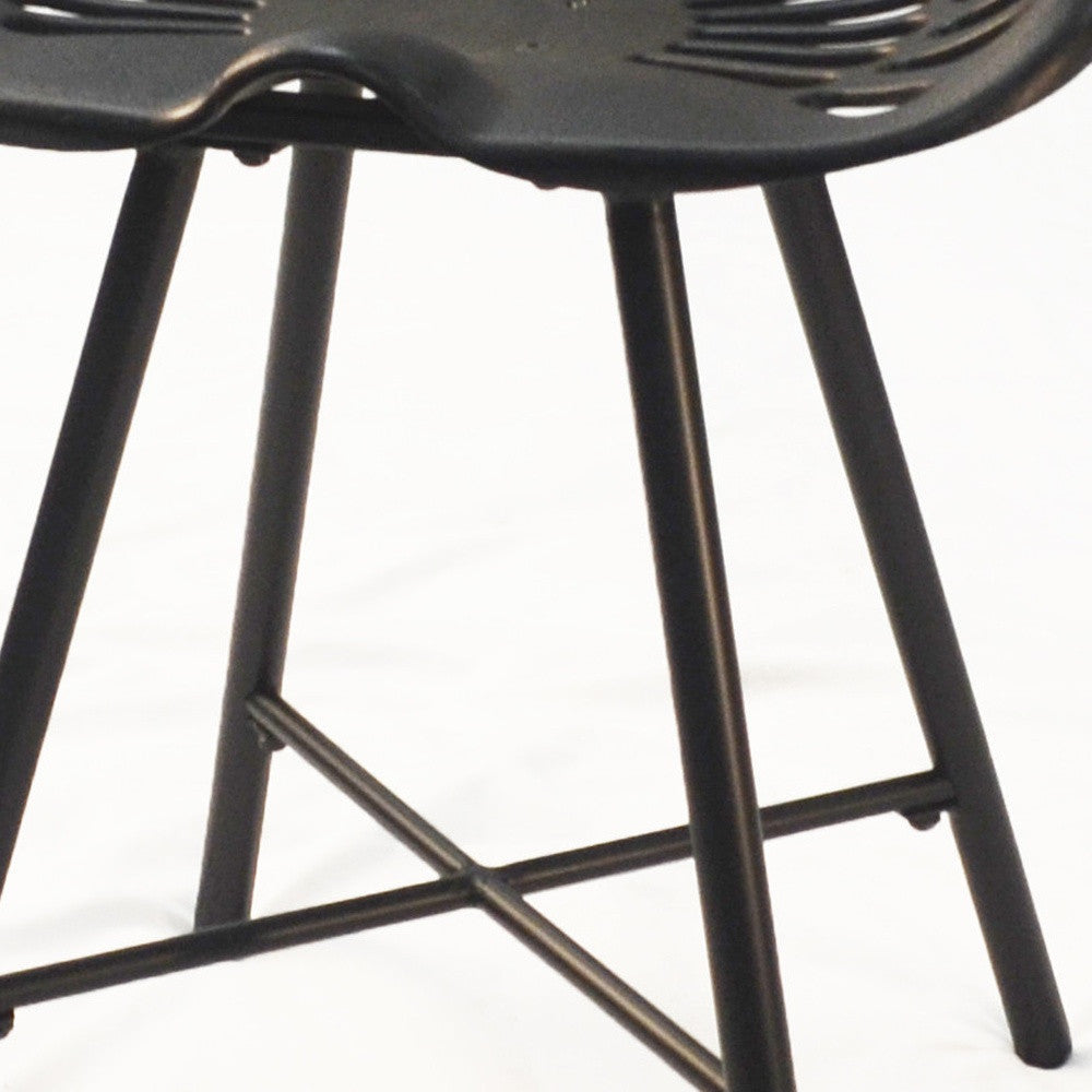 18" Black Iron Backless Bar Chair Image 3