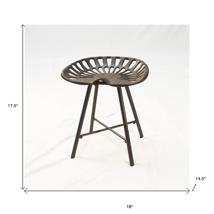 18" Copper Iron Backless Bar Chair Image 2