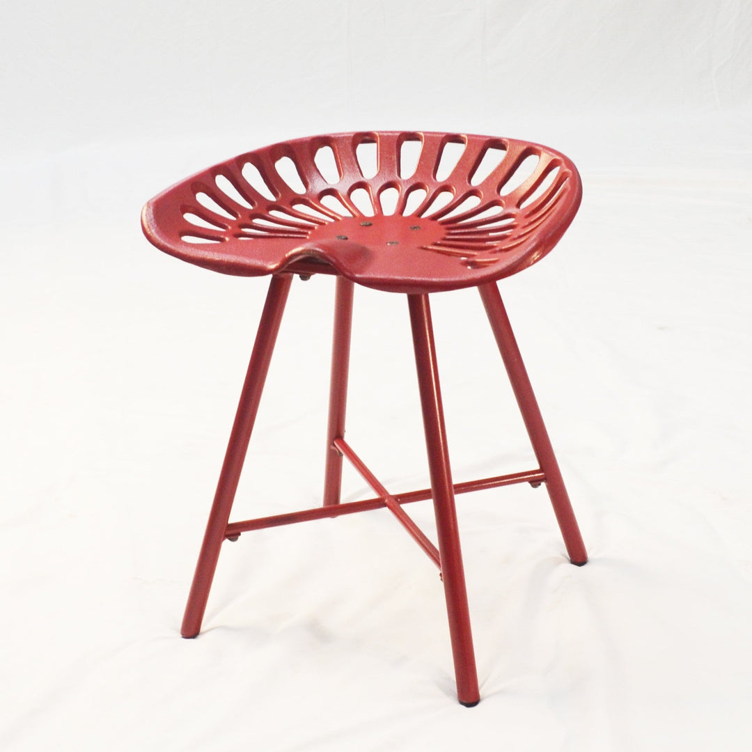 18" Red Iron Backless Bar Chair Image 1