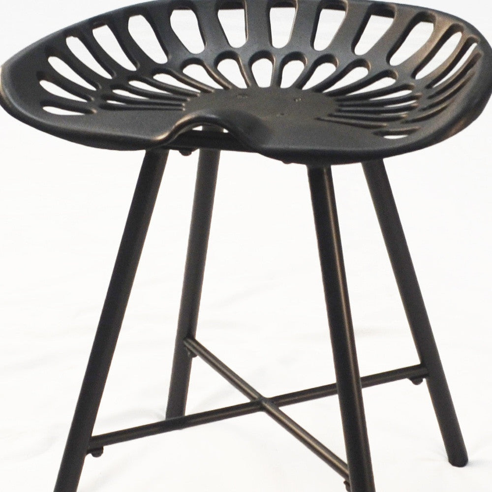 18" Black Iron Backless Bar Chair Image 4