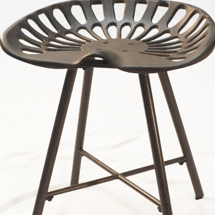 18" Copper Iron Backless Bar Chair Image 4